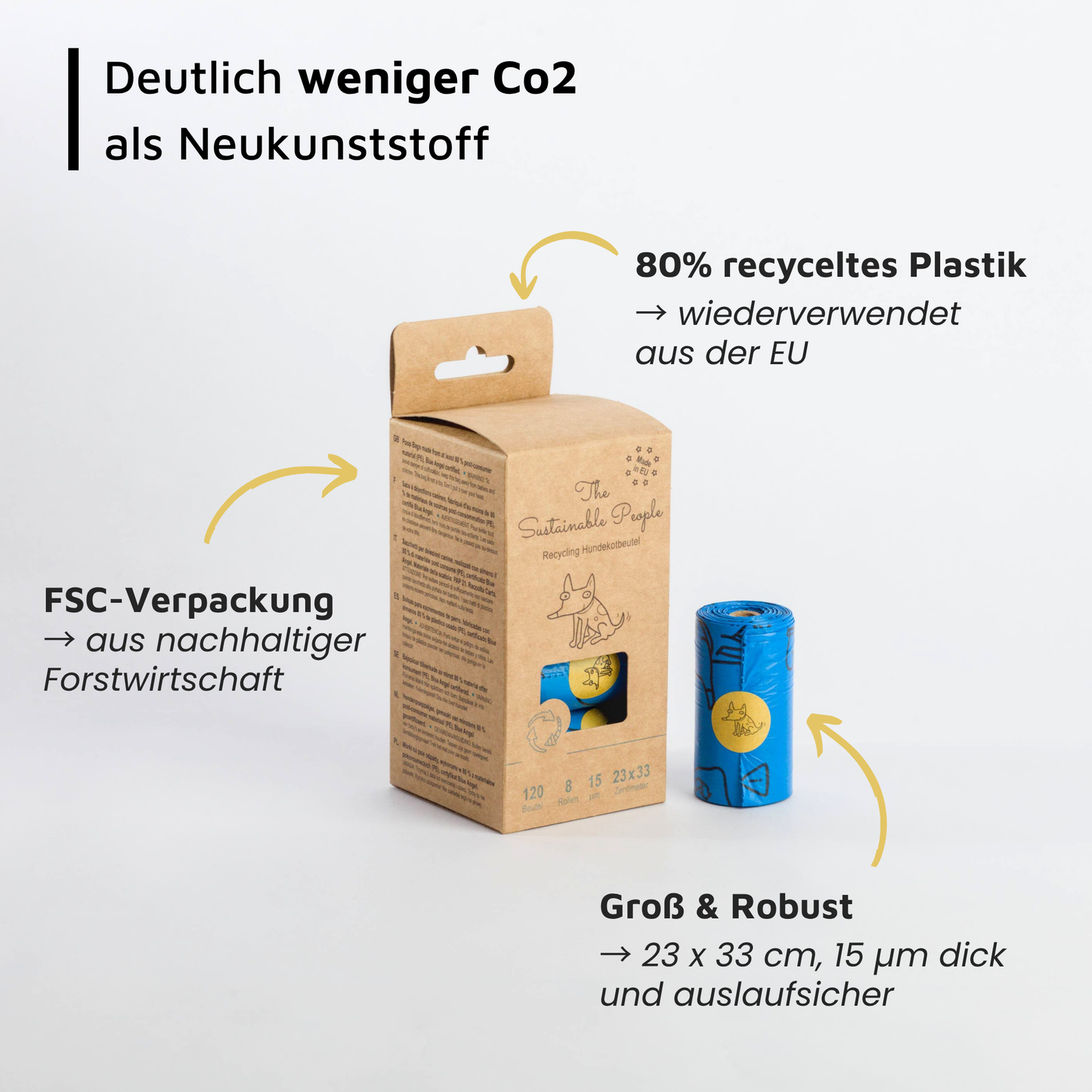 Recycling-Hundekotbeutel, Blauer Engel zertifiziert
