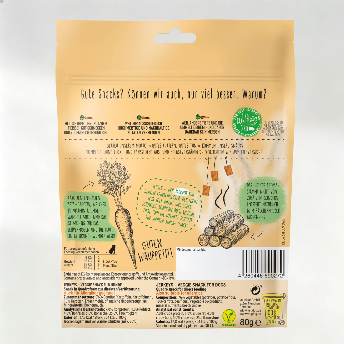 JERKEYS - hypoallergener Snack für Möhrenliebhaber