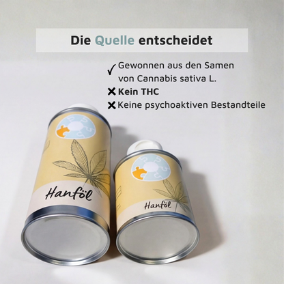 Hanföl - Omega-6 & 3 aus kaltgepresstem Hanf