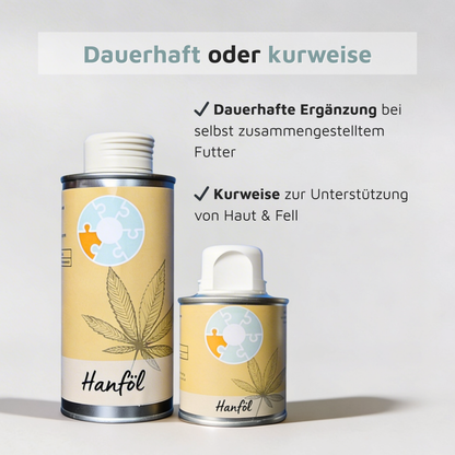 Hanföl - Omega-6 & 3 aus kaltgepresstem Hanf