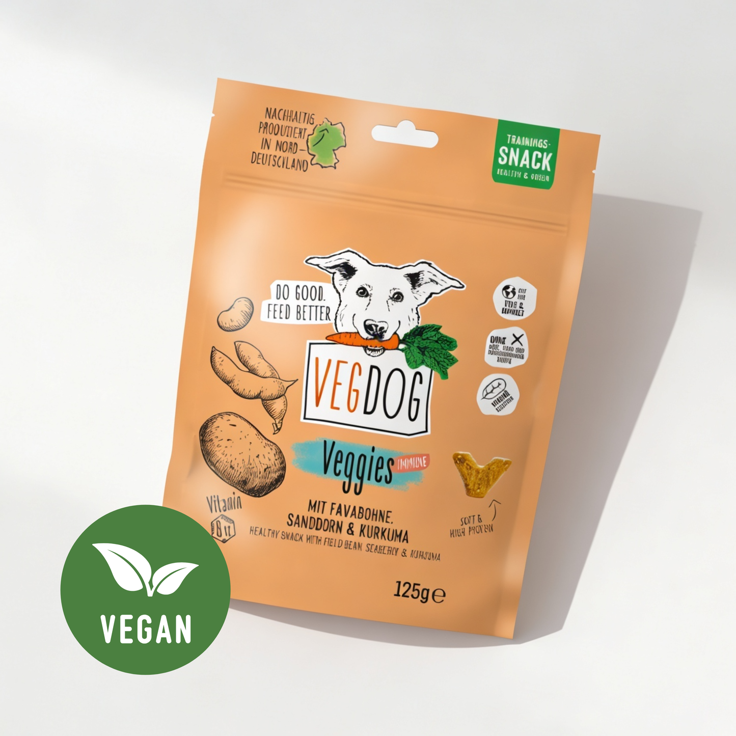 VEGGIES immune - veganer Snack mit Favabone, Sanddorn & Curcuma