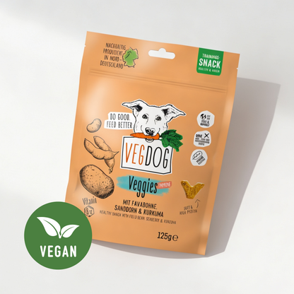 VEGGIES immune - veganer Snack mit Favabone, Sanddorn & Curcuma